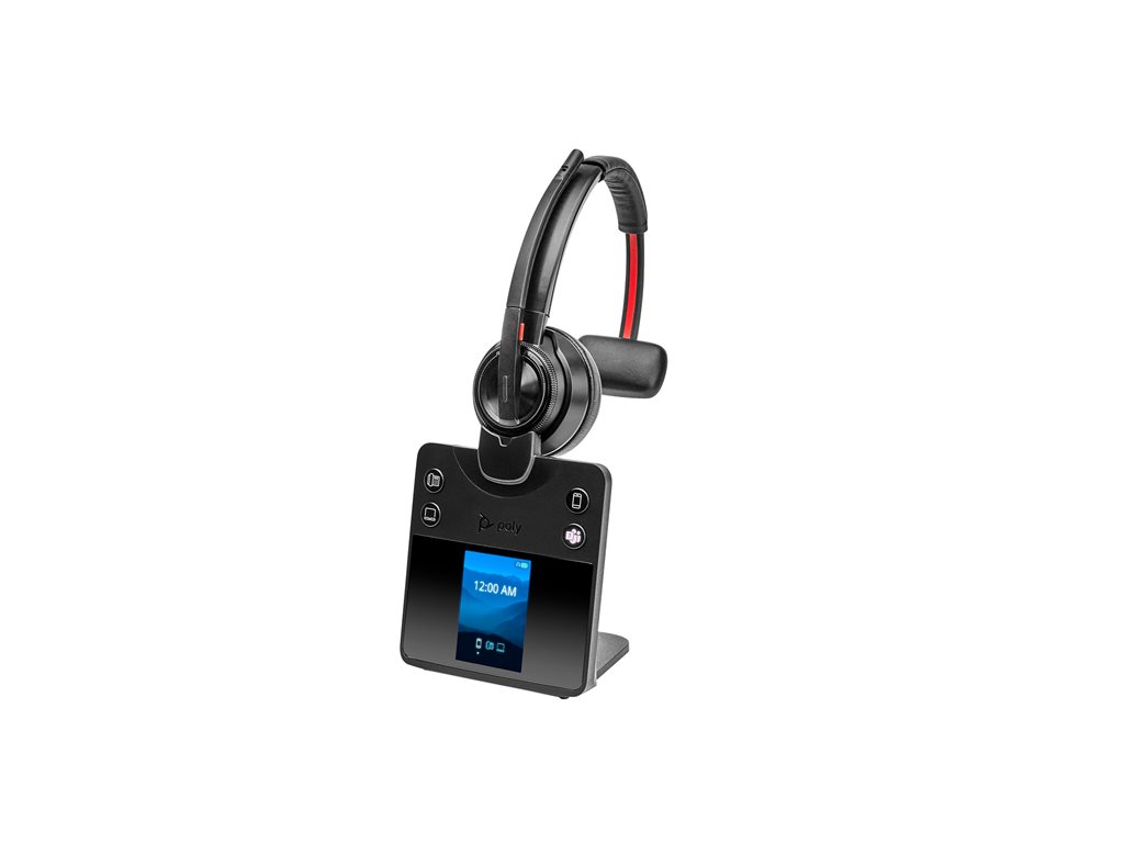 Poly Savi 8410 Office - Savi 8400 series - Headset - On-Ear - DECT / Bluetooth - kabellos - Schwarz - Zertifiziert für Microsoft Teams - Replaces Poly SKU 2-221102-205